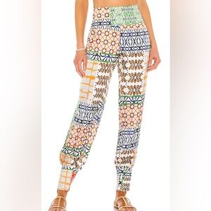 Silvia Tcherassi Taboo Pant in Multi Scarf Geometric Print‎ Joggers XS